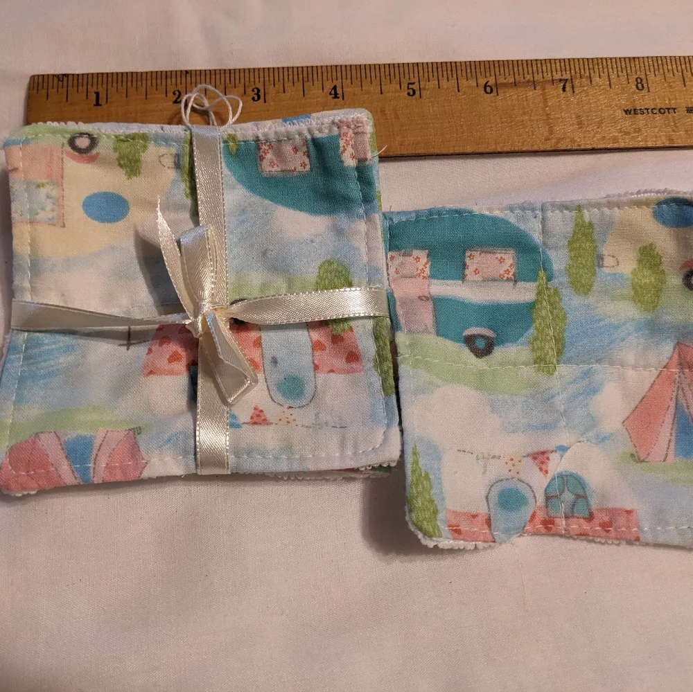 3 Microfiber Makeup Removers Handmade Hand Crafted Camper Camping